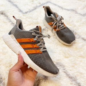 Adidas Sneakers Kids Gray Orange Shoes Size 3